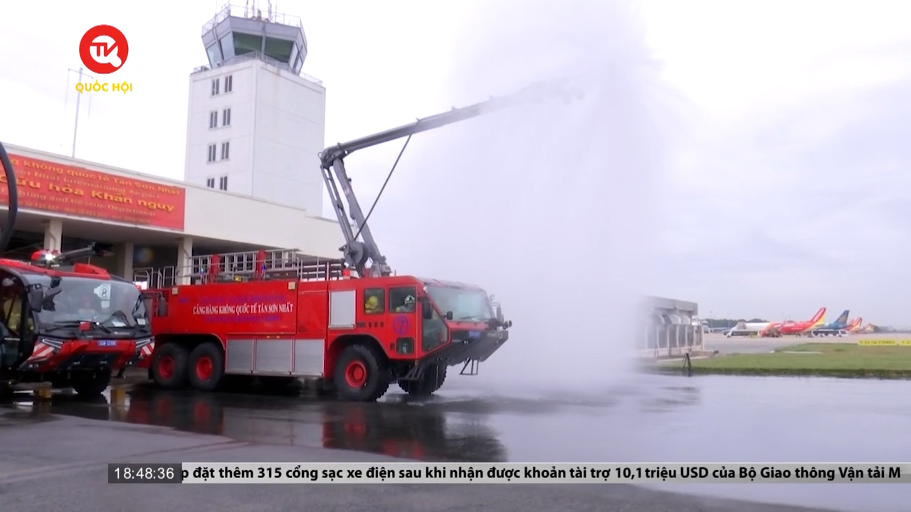 Công an TPHCM kiểm tra phòng cháy, chữa cháy tại sân bay Tân Sơn Nhất