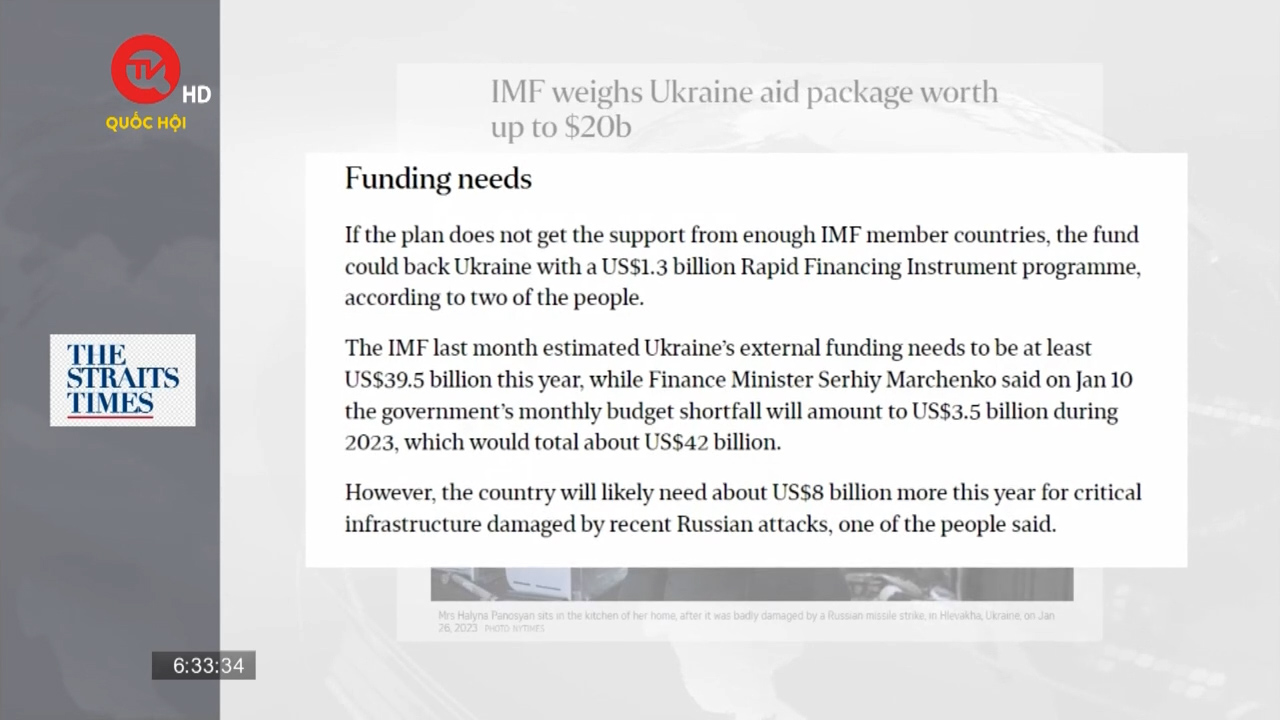 IMF cân nhắc gói viện trợ Ukraine trị giá tới 16 tỷ USD