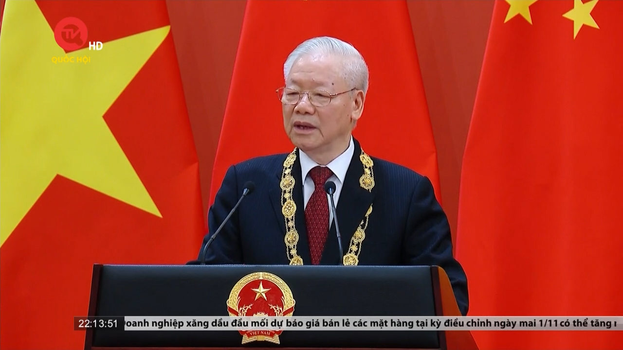 Tổng Bí thư Nguyễn Phú Trọng nhận Huân chương Hữu nghị của nước Cộng hoà nhân dân Trung Hoa