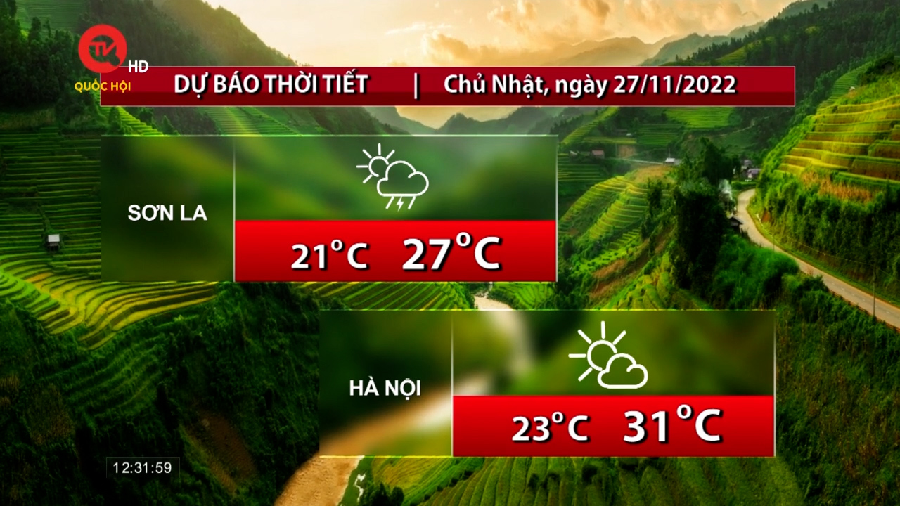 Thời tiết trưa 27/11: Bắc Bộ trời nắng, Nam Bộ mưa to về chiều
