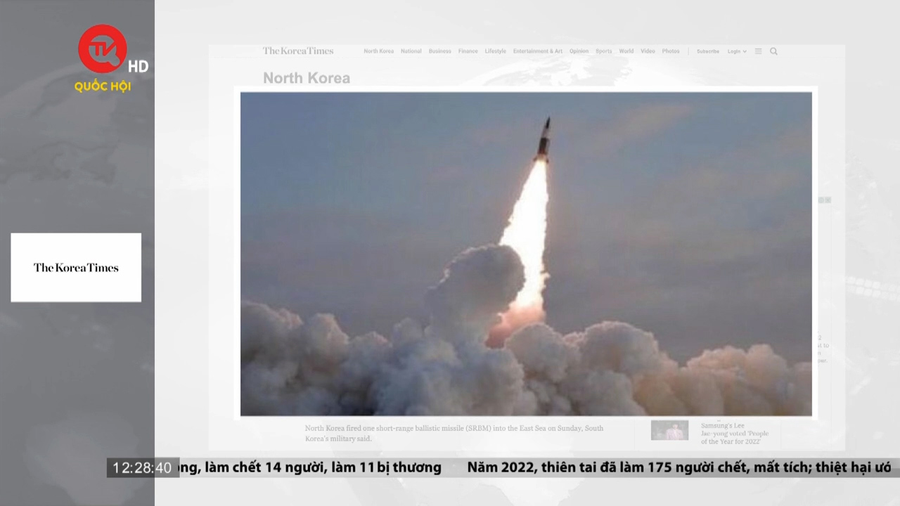 Điểm báo quốc tế trưa 1/1: Triều Tiên phóng tên lửa đạn đạo