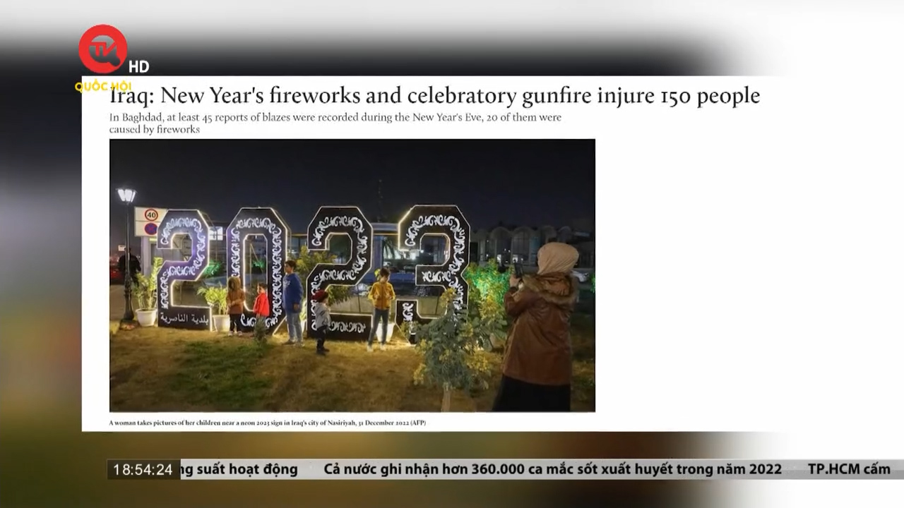 Iraq: 150 người bị thương do pháo hoa mừng năm mới