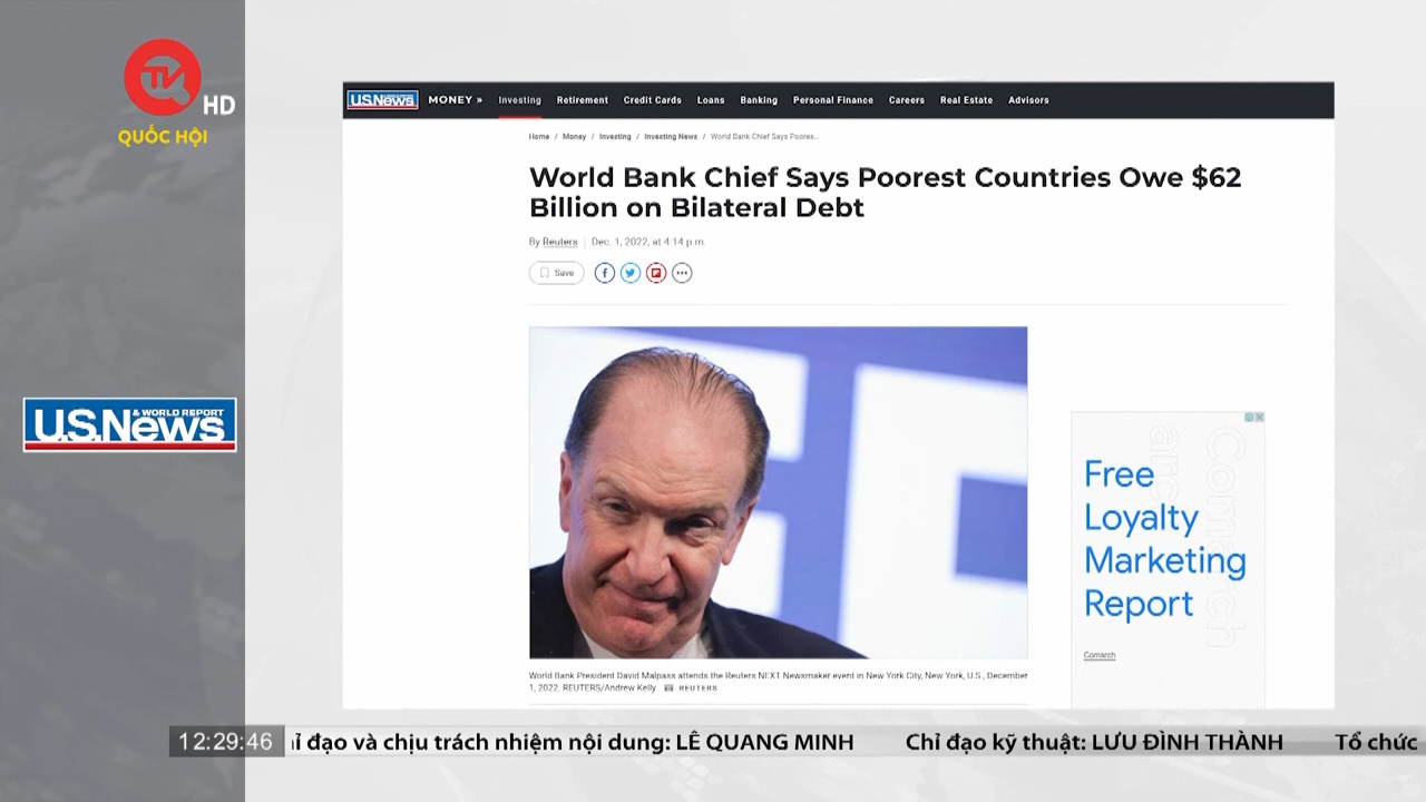 World Bank cảnh báo nguy cơ vỡ nợ của nhóm nước nghèo