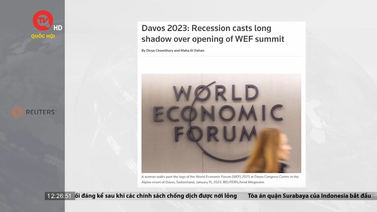 Viễn cảnh suy thoái kinh tế toàn cầu phủ bóng đen lên Diễn đàn Davos
