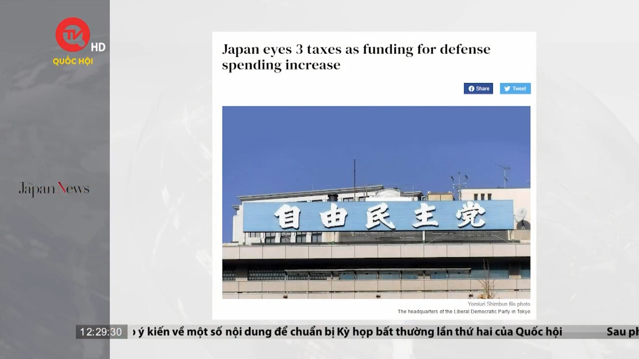 Nhật Bản cân nhắc tăng thuế để dành ngân sách cho quốc phòng