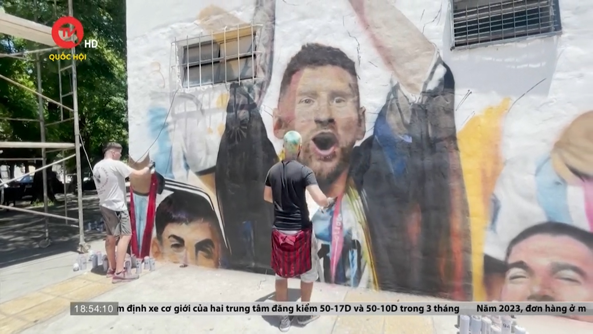 Argentina: Tái hiện màn ăn mừng world cup bằng tranh tường