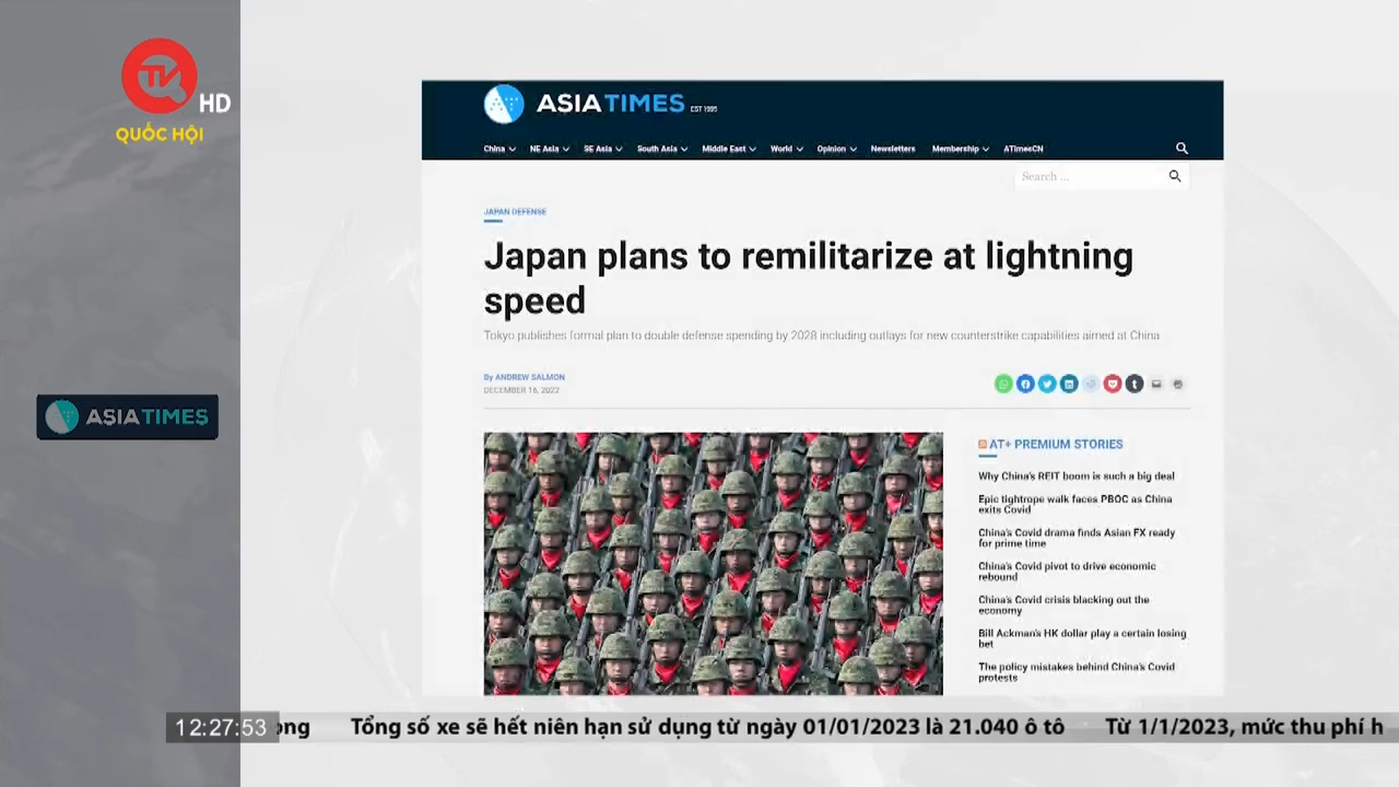 Điểm báo quốc tế: Nhật Bản tăng cường tốc độ tái vũ trang