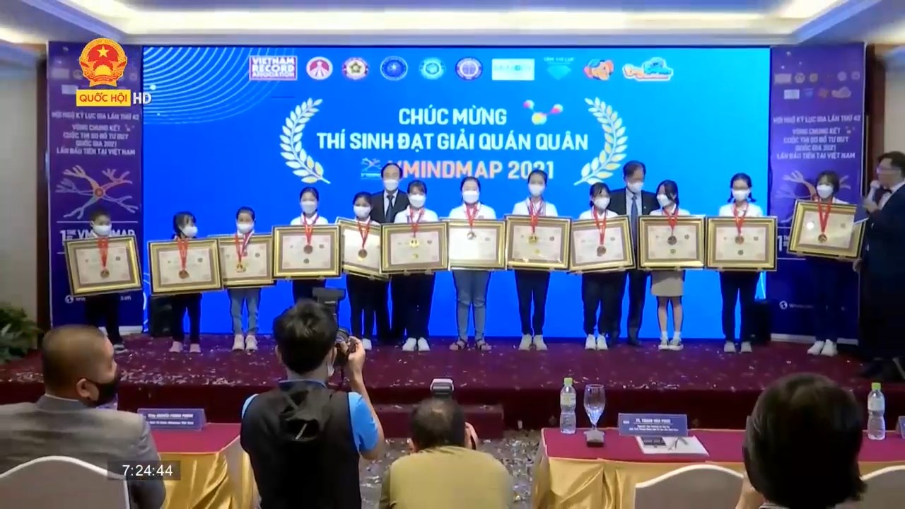 Xác lập kỷ lục cho 12 tài năng giành HCV cuộc thi Sơ đồ tư duy Việt Nam 2021