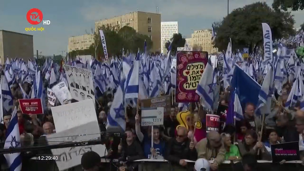 Israel biểu tình phản đối cải cách tư pháp