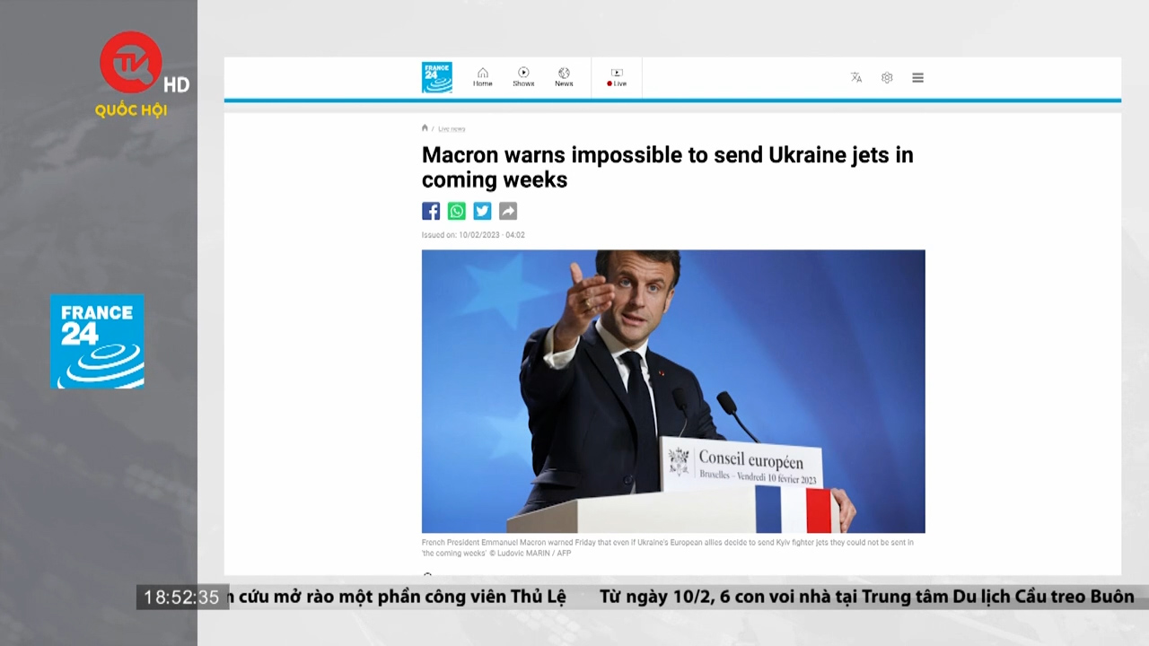Tổng thống Pháp nói sẽ không gửi máy bay chiến đấu cho Ukraine