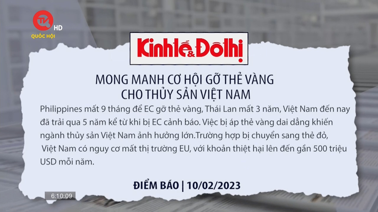 Điểm báo 10/2: Mong manh cơ hội gỡ thẻ vàng cho thủy sản Việt Nam