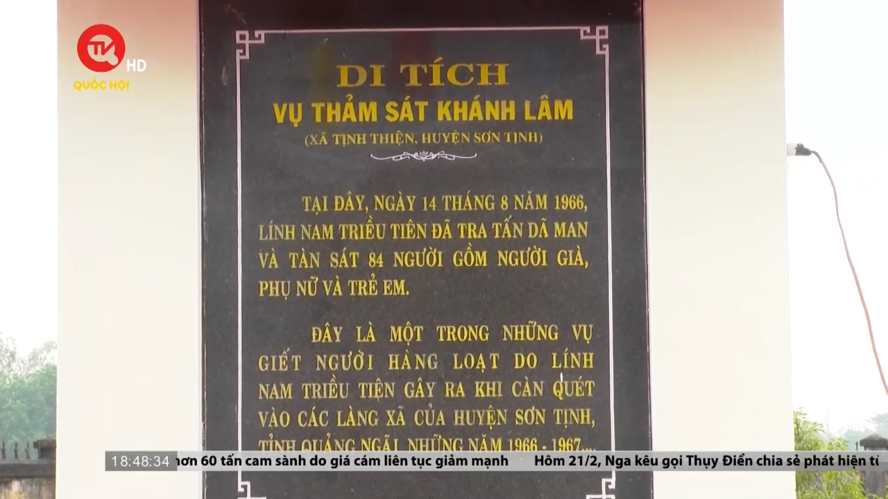 Quảng Ngãi: Công nhận di tích lịch sử vụ thảm sát Khánh Lâm