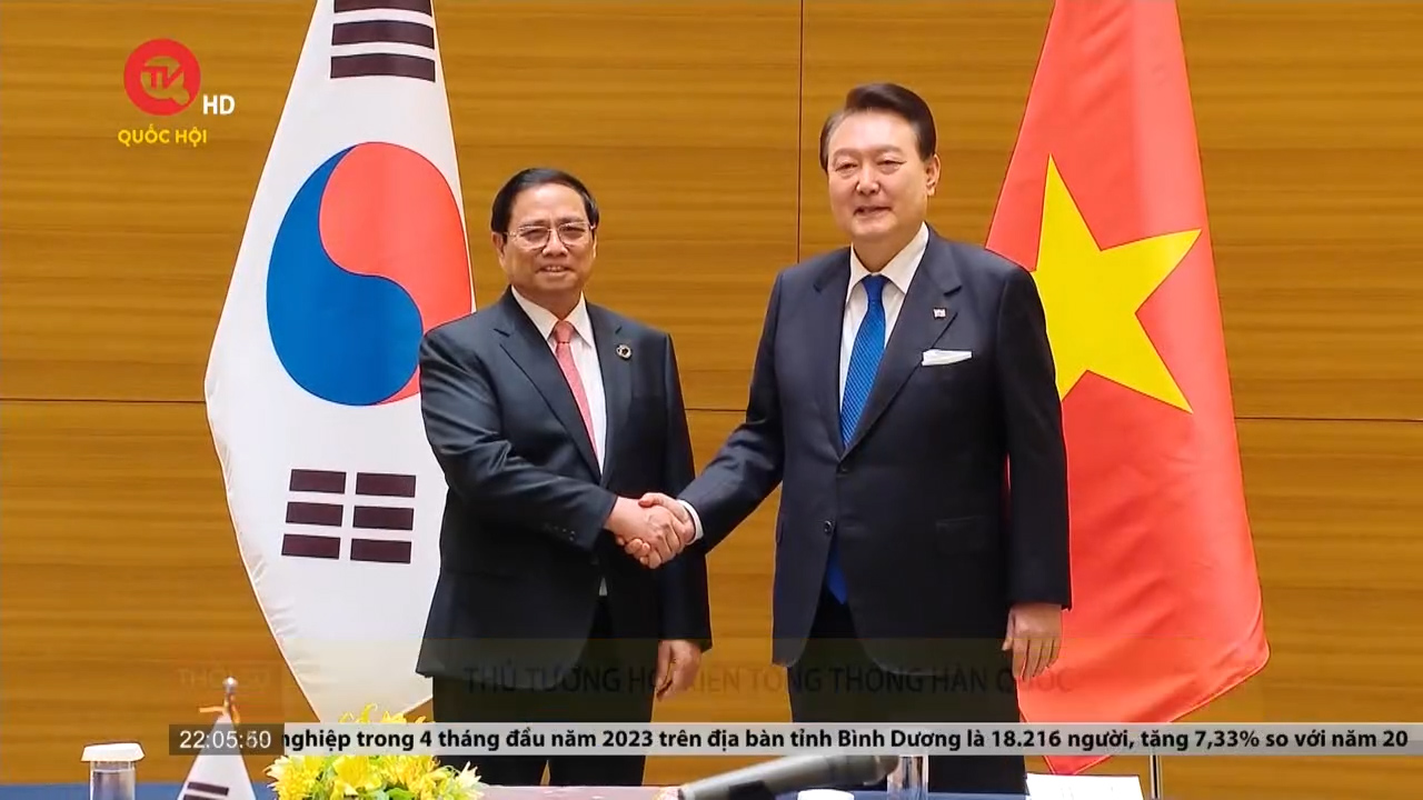 Thủ tướng Phạm Minh Chính hội kiến Tổng thống Hàn Quốc