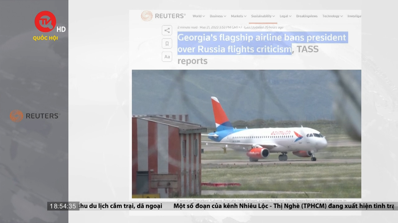 Tổng thống Gruzia bị hãng hàng không quốc gia cấm bay