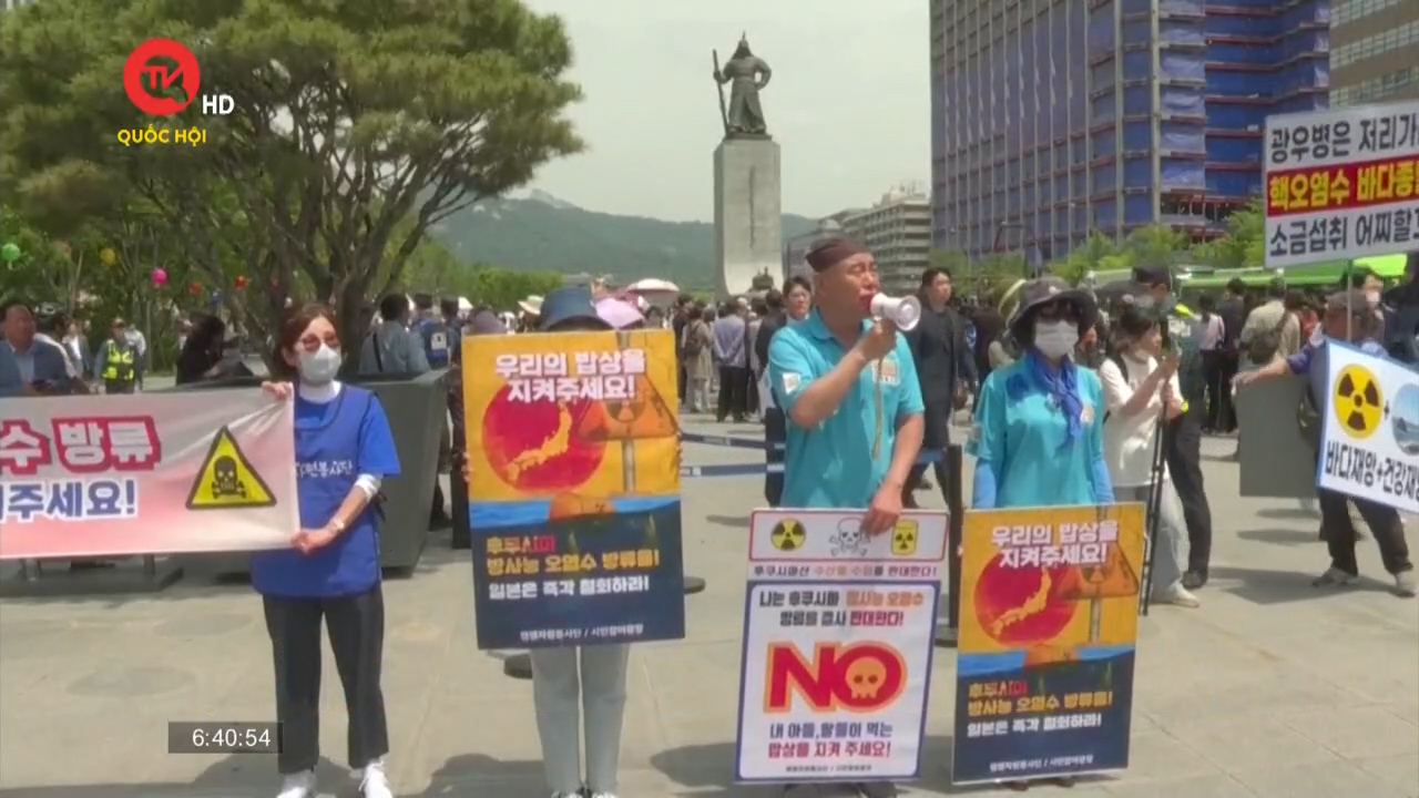 Người dân Hàn Quốc phản đối kế hoạch xả nước thải hạt nhân