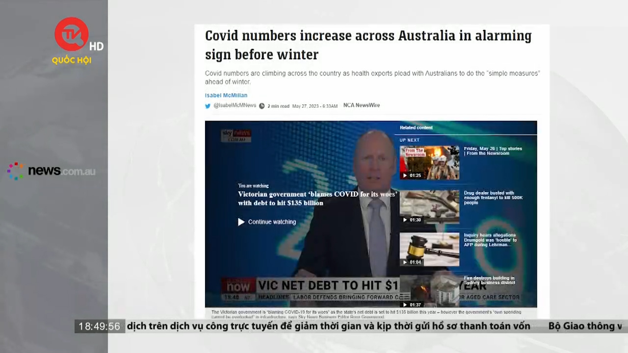 Số ca nhiễm covid-19 tại Australia tăng cao trở lại