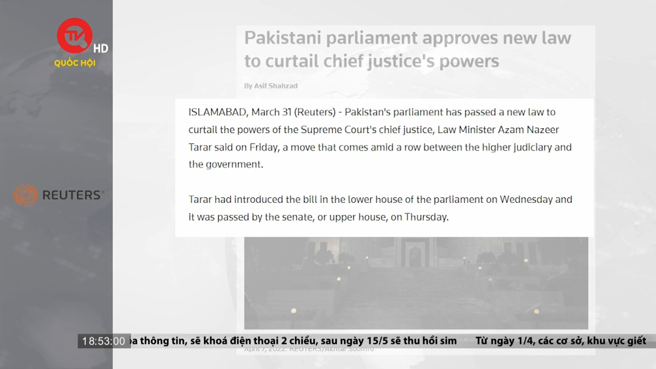 Pakistan giảm quyền của chánh án tòa án tối cao