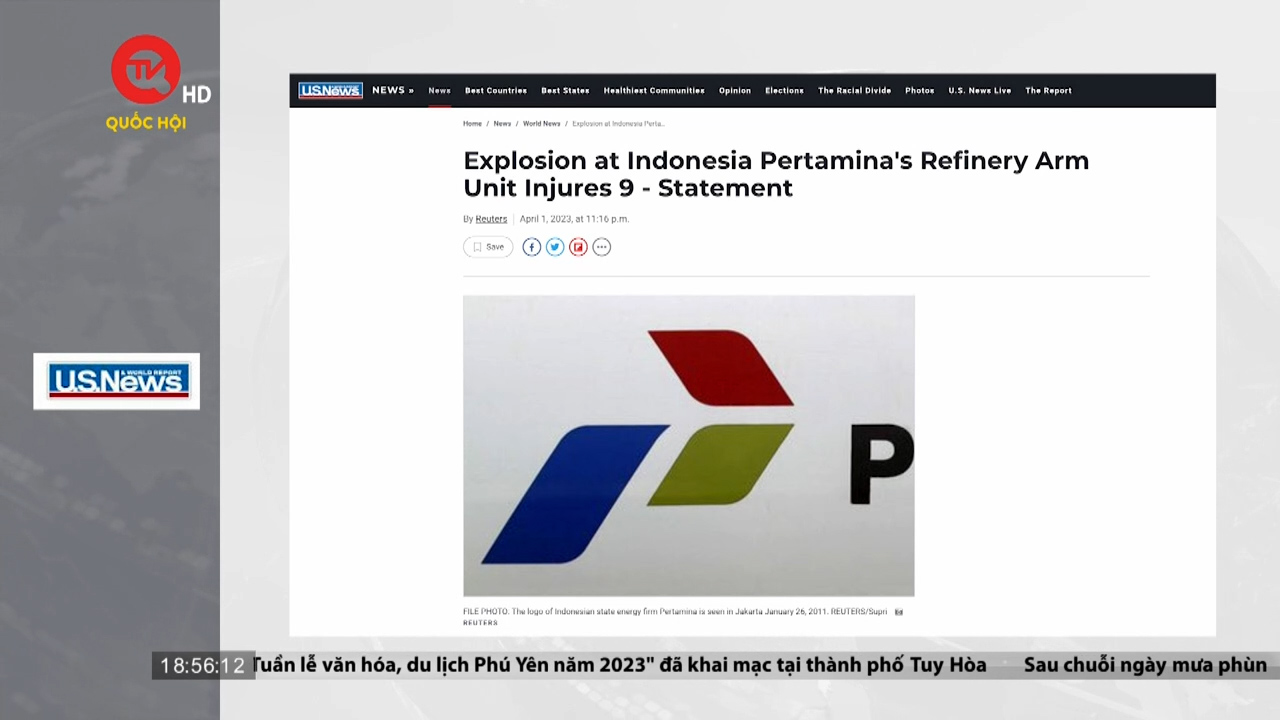 Cụm tin quốc tế: 9 người bị thương do nổ nhà máy lọc dầu ở Indonesia