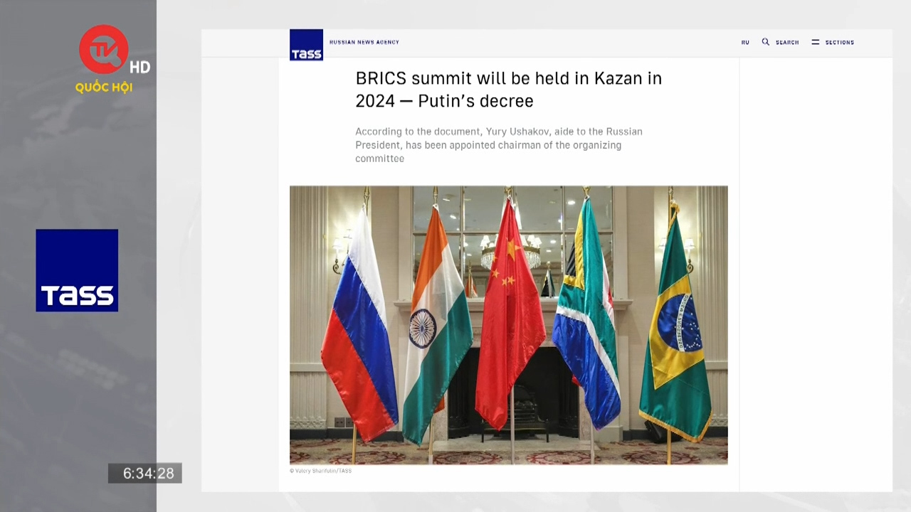 Hội nghị thượng đỉnh BRICS 2024 tổ chức ở thành phố Kazan, Nga
