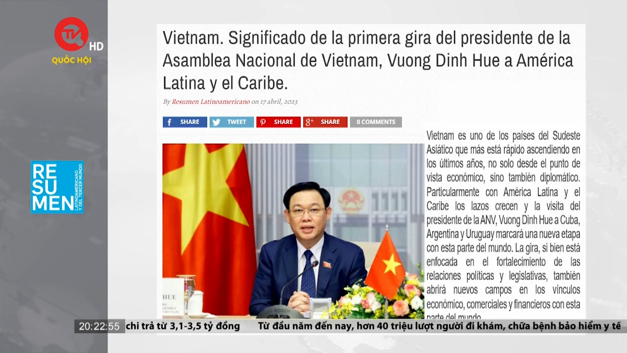 Báo chí Argentina đánh giá cao chuyến thăm của Chủ tịch Quốc hội Việt Nam