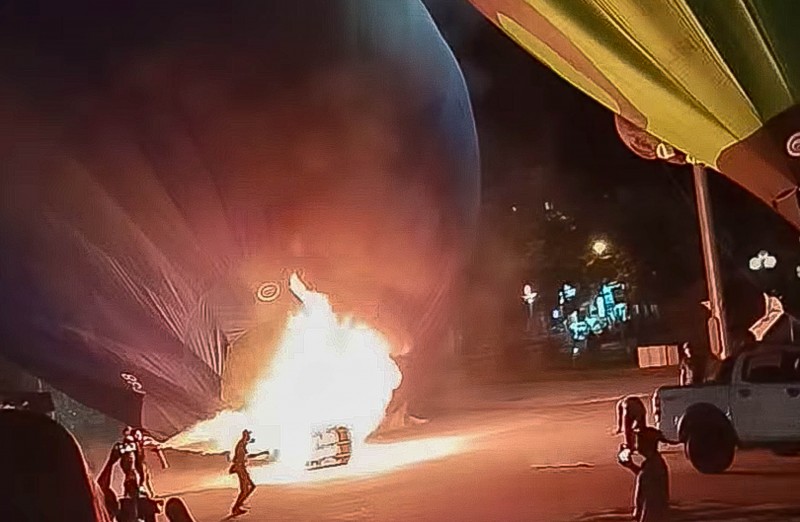 Tuyên Quang: Khinh khí cầu cháy và phát nổ, 6 người bị thương