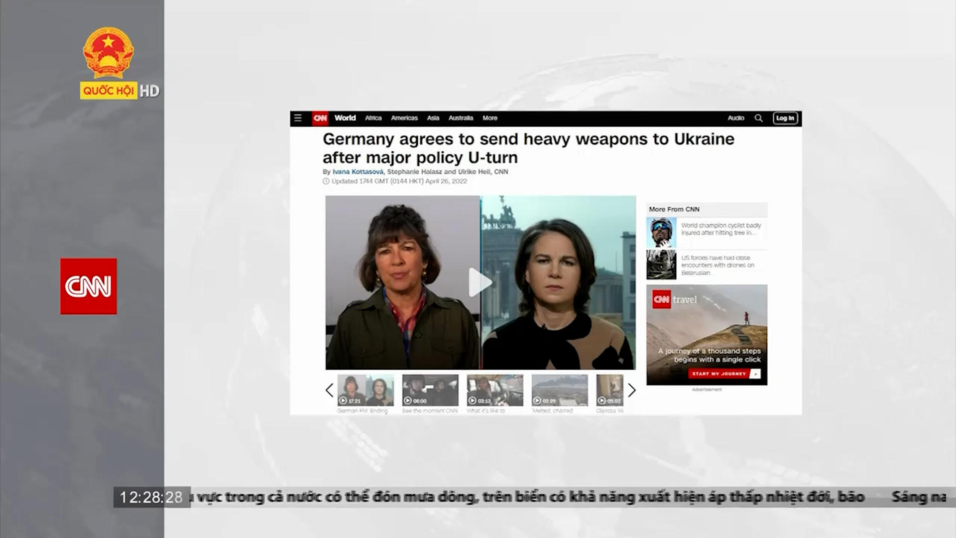 Điểm báo quốc tế 27/04: Đức đồng ý viện trợ vũ khí hạng nặng cho Ukraine