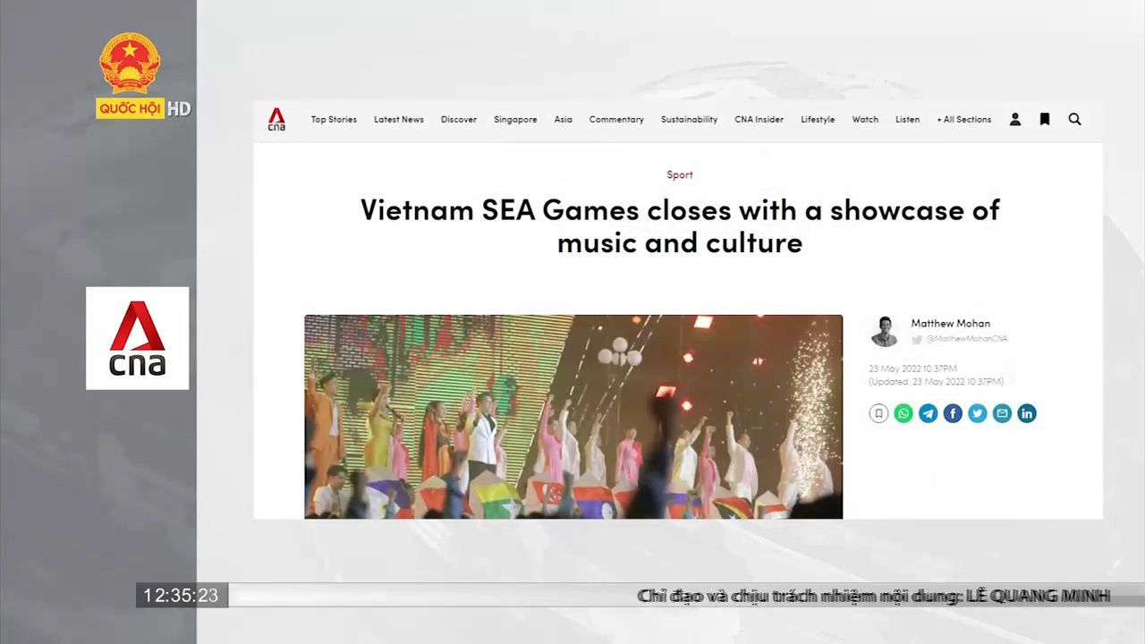 Điểm báo quốc tế ngày 24/5: Lễ bế mạc SEA Games 31 được báo chí quốc tế đánh giá cao