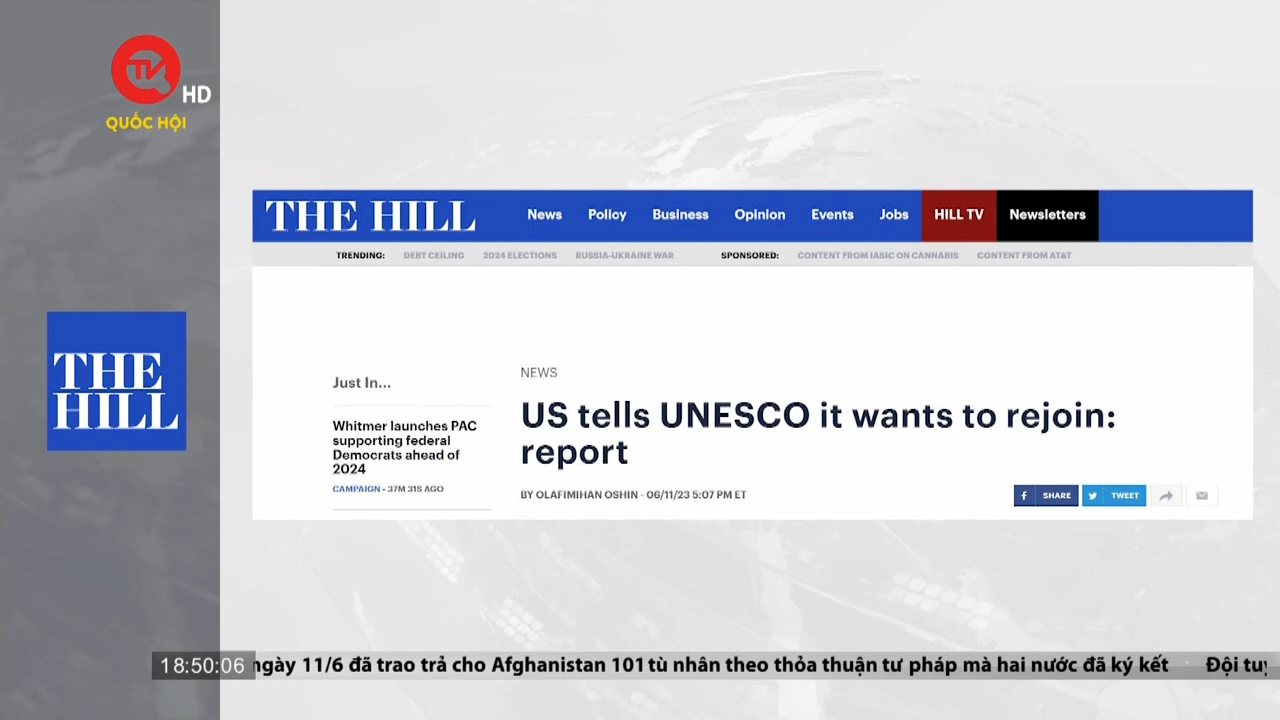 Mỹ thông báo quay trở lại UNESCO sau 6 năm vắng mặt
