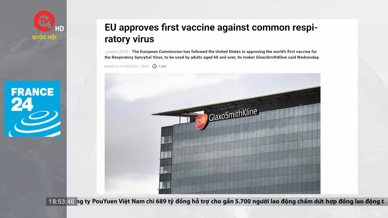 Ủy ban châu Âu cấp phép sử dụng vaccine hợp bào hô hấp (RSV)