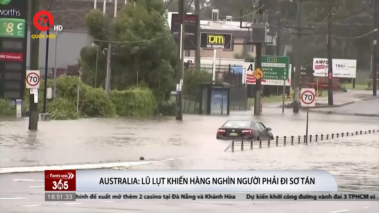 Australia: Lũ lụt khiến hàng nghìn người phải đi sơ tán