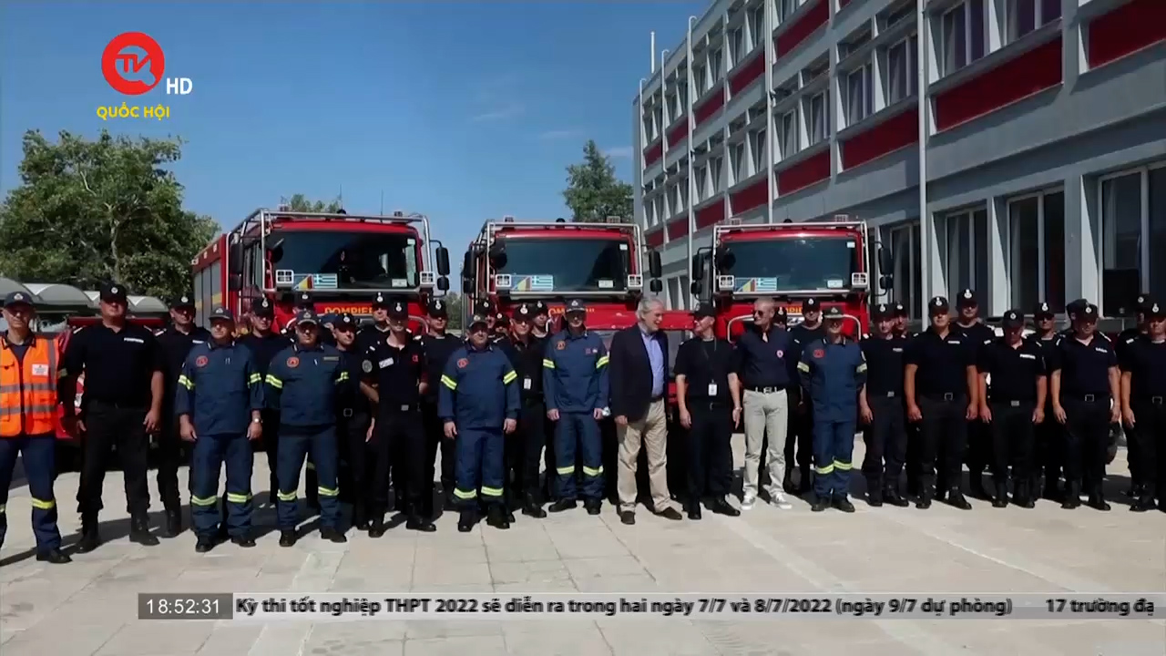 Lính cứu hỏa châu Âu hỗ trợ Hy Lạp chống cháy rừng