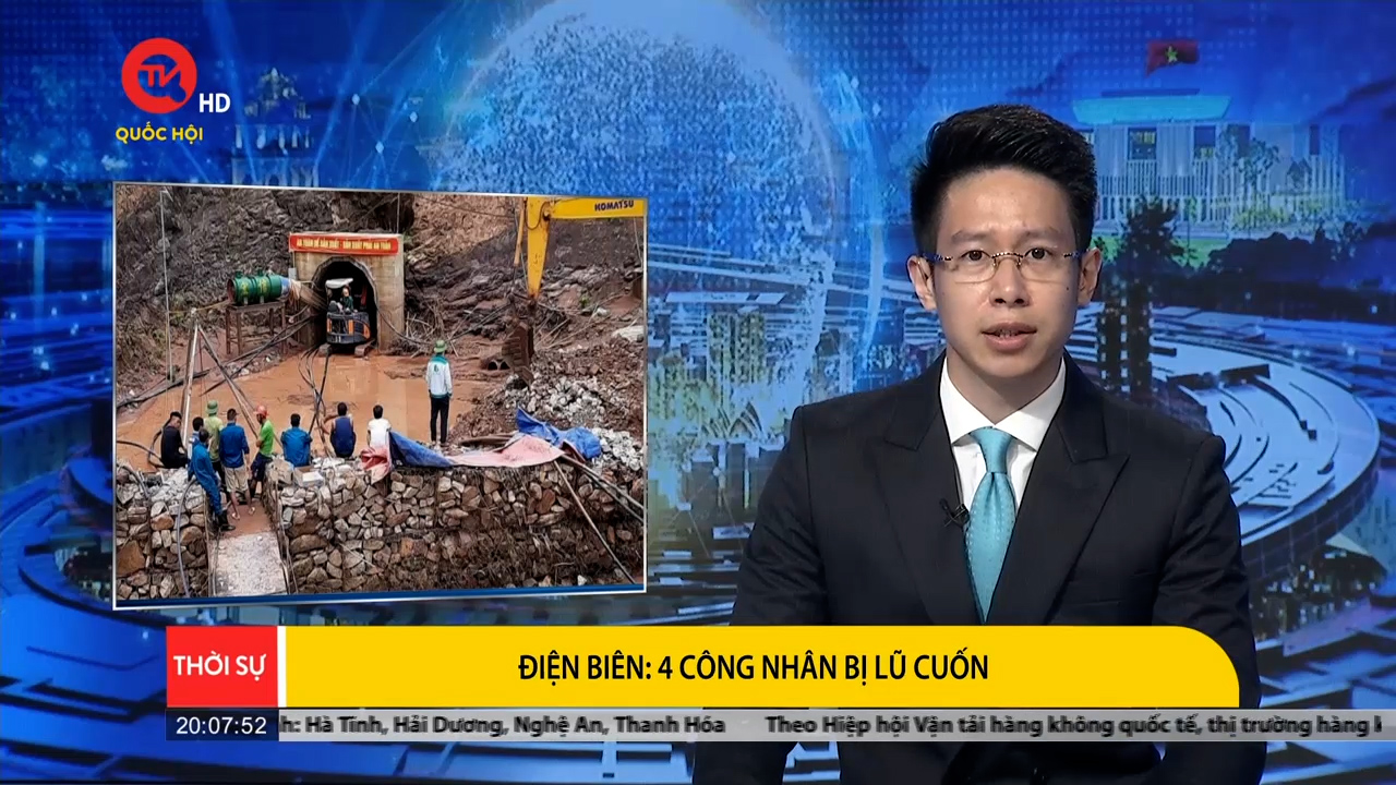 Điện Biên: Đang thi công hầm thuỷ điện, 4 công nhân bị lũ cuốn