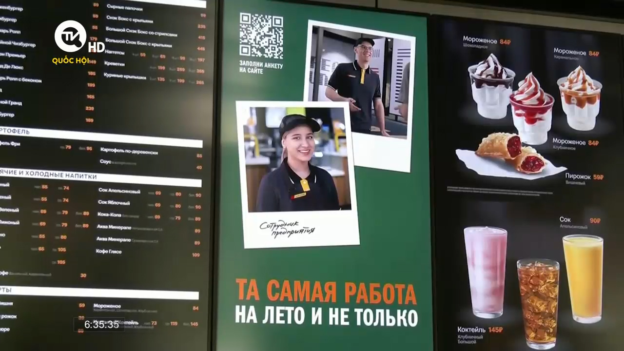 Nga mở chuỗi đồ ăn nhanh thay thế McDonald’s
