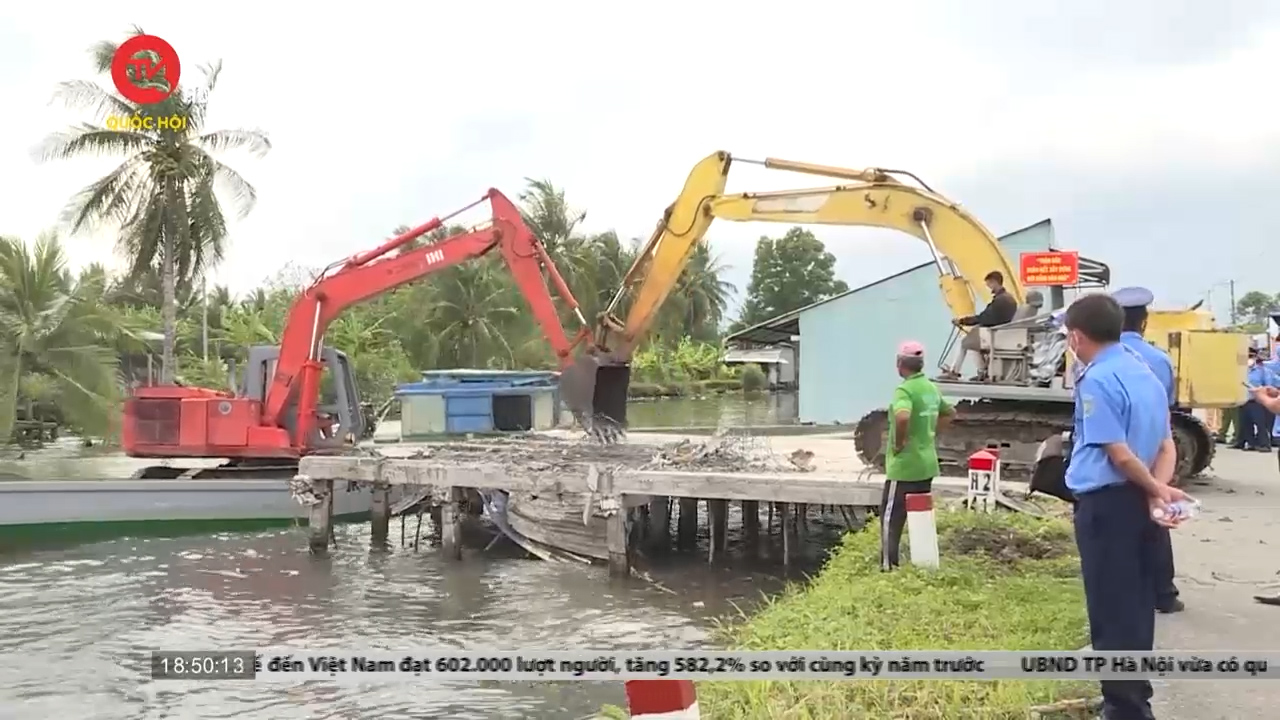 Kiên Giang: Kiên quyết tháo dỡ công trình xây dựng lấn chiếm lòng kênh