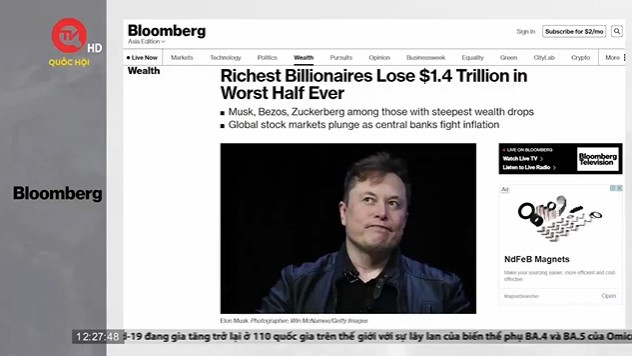 Điểm báo quốc tế 3/7: Giới siêu giàu mất 1.400 tỷ USD trong nửa đầu năm 2022