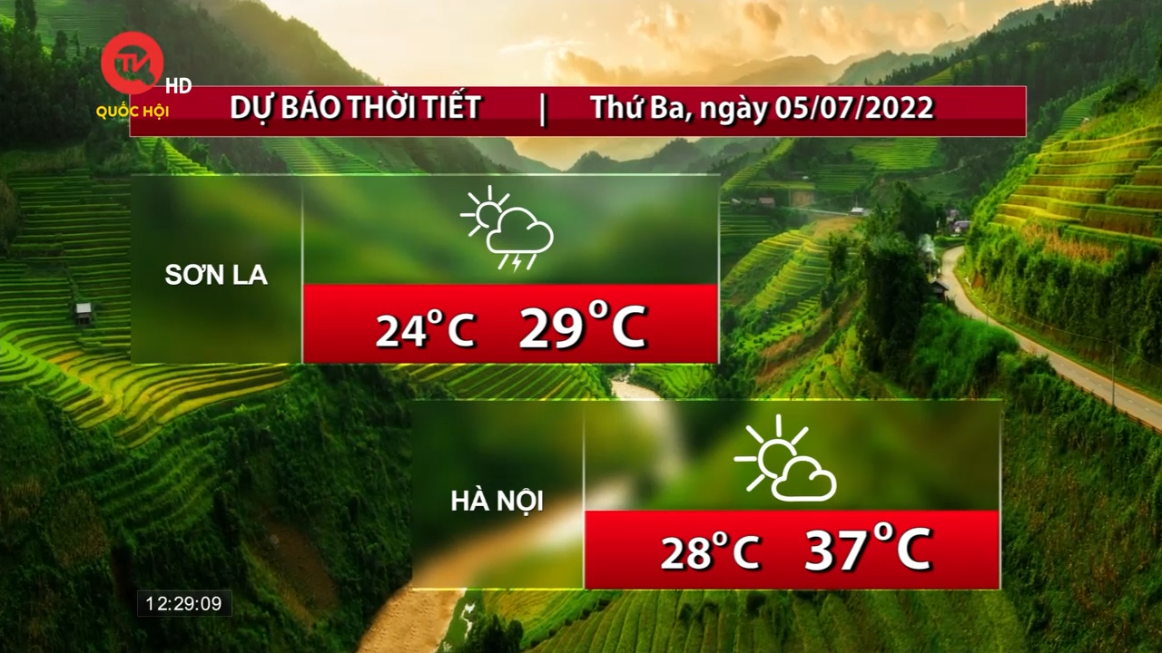 Thời tiết trưa 5/7: Chiều tối, Hà Nội và các tỉnh phía Bắc có mưa giông
