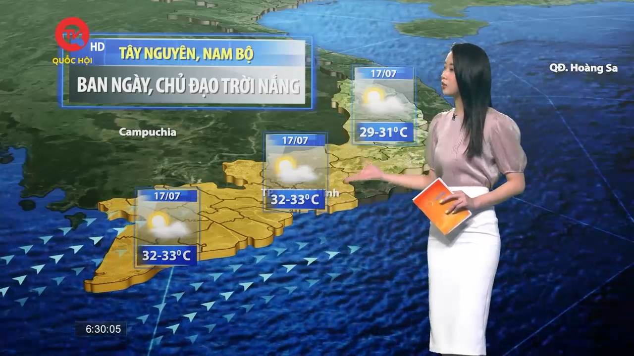 Dự báo thời tiết ngày 17/7: Bắc Bộ nắng nóng, Nam Bộ giảm mưa