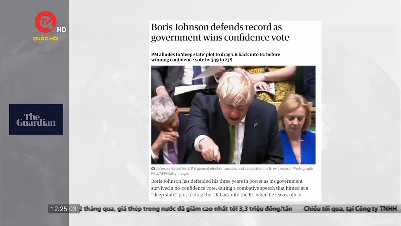 Điểm báo quốc tế 19/7: Chính phủ ông Boris Johnson vượt qua bỏ phiếu bất tín nhiệm