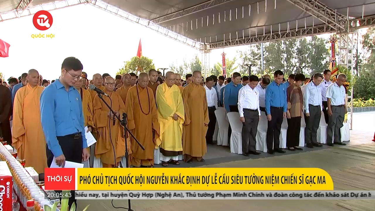 Phó Chủ tịch Quốc hội Nguyễn Khắc Định dự lễ cầu siêu tưởng niệm chiến sĩ Gạc Ma