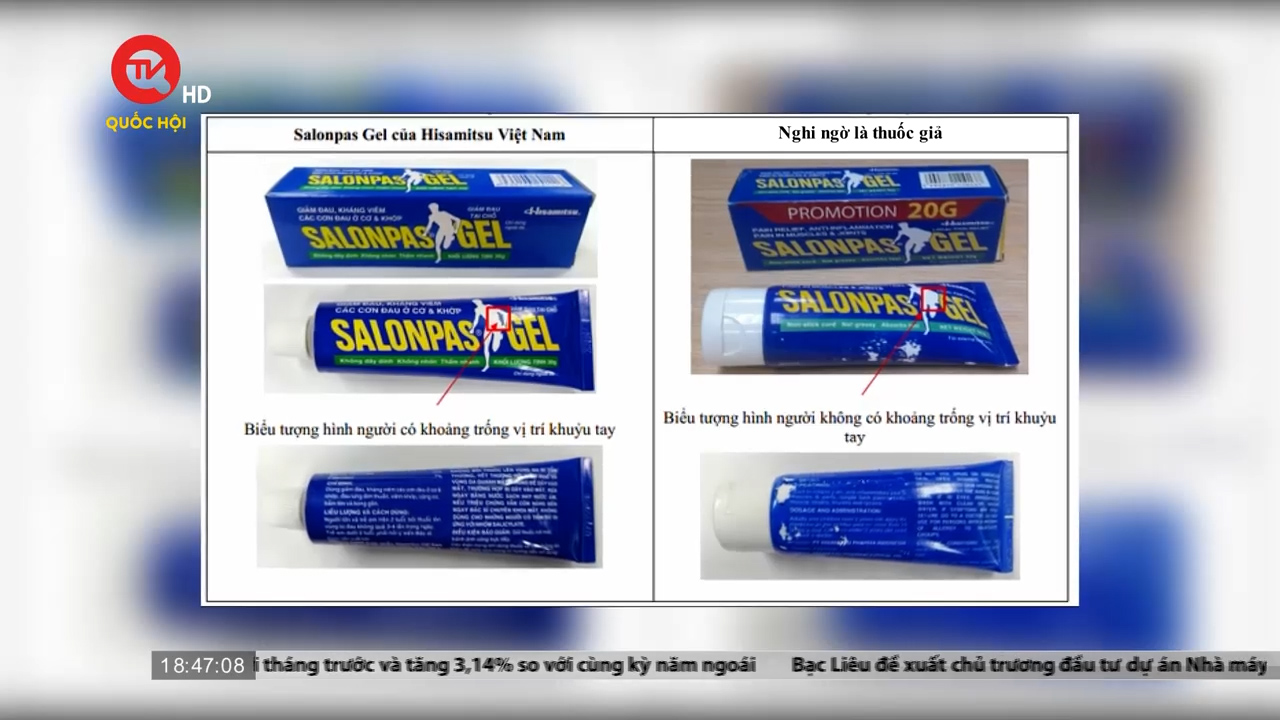 Cục Quản lý dược cảnh báo về thuốc Salonpas gel giả