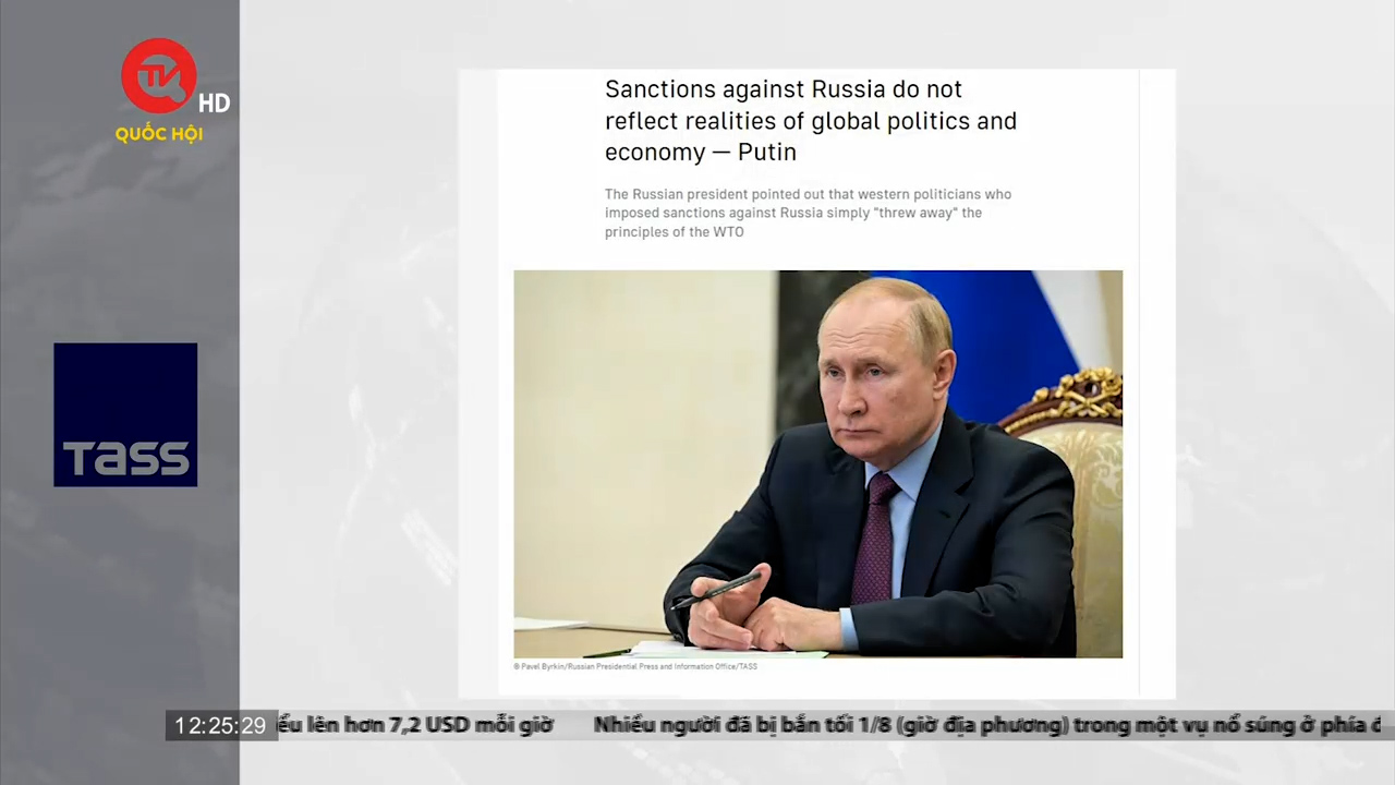 Điểm báo quốc tế 2/8: Tổng thống Nga lên án các biện pháp trừng phạt của phương Tây