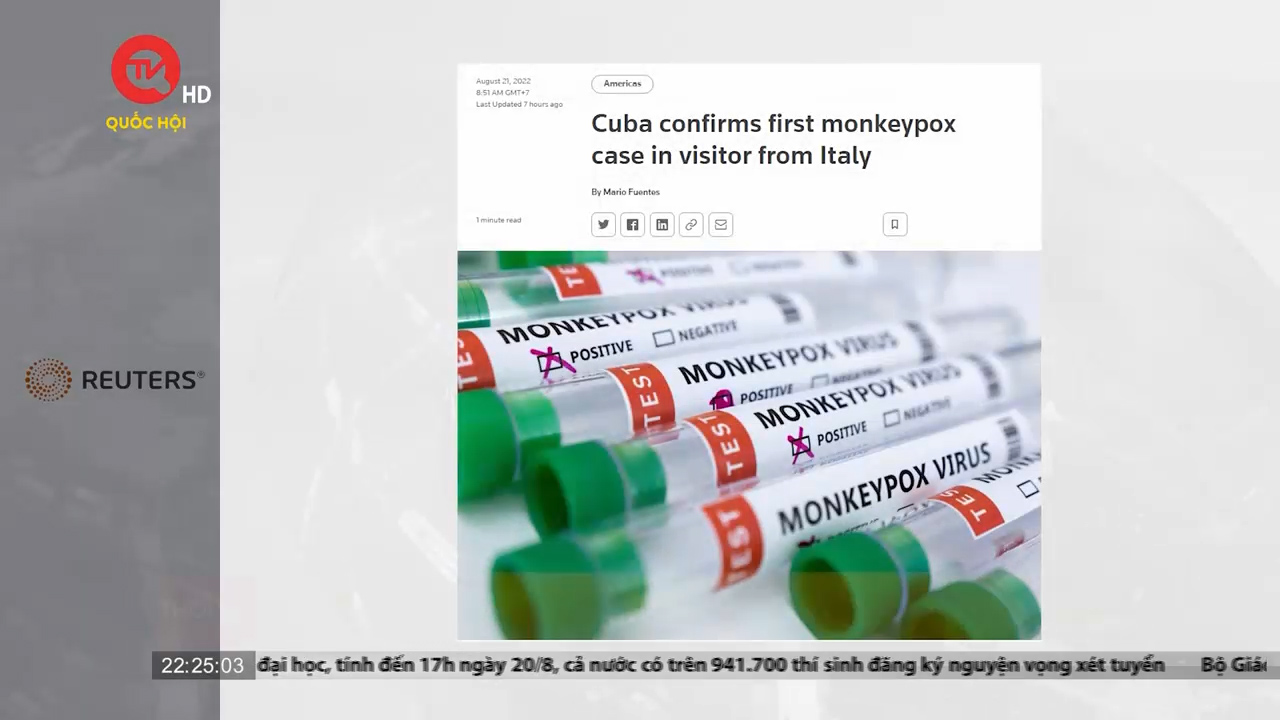 Cuba ghi nhận trường hợp đầu tiên mắc đậu mùa khỉ
