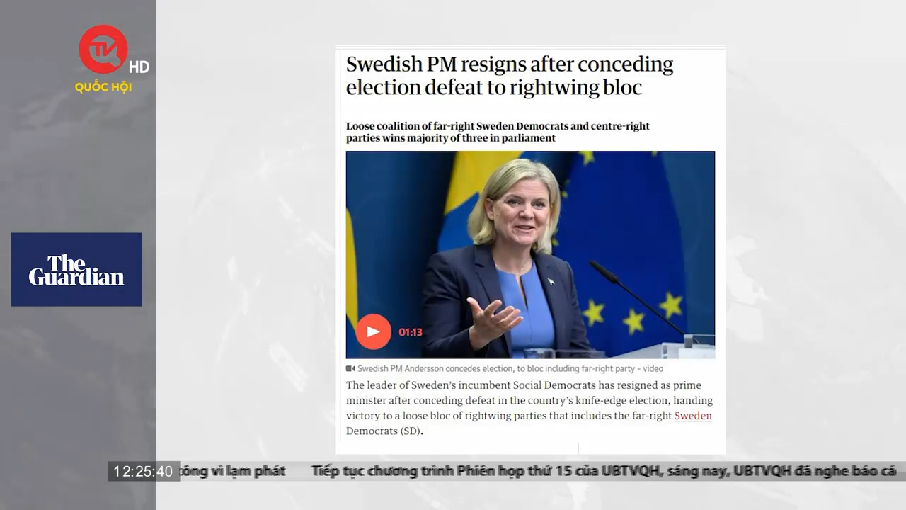 Điểm báo quốc tế: Thủ tướng Thụy Điển từ chức